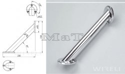 hlov Podpra Barovho Pultu 38 X 230 Mm, Chrom