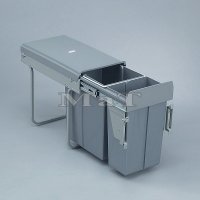 Vsuvn odpadkov 2-ko s chyty dvek, 1x20 l + 1x10 l, ed plast
