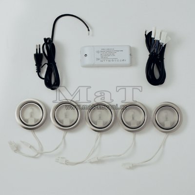 sada 5x halogen 20W+ trafo RAL 9006