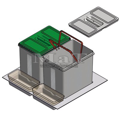 odpadkov Ko 2+2 H 300 korpus 600 97DA/602 INOXA