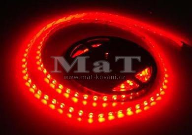 LED psek 60 LED/m 4,8W/m erven v silikonu IP65