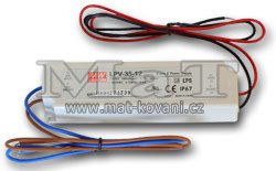 LPV 35W stejnosmrn spnan zdroj 12V 230VAC/50Hz/12V=/2,9A/35W IP67
