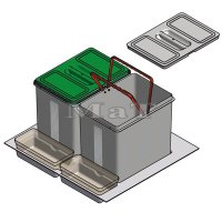 odpadkov Ko 2+2 H 300 korpus 600 97DA/602 INOXA