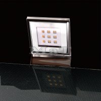 Svítidlo LED chrom čtverec s přích. 80x80 H22mm 2,5 W