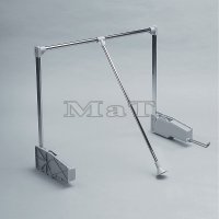sklopná šatní tyč - chrom,šedý plast 890-1250x295x630 mm