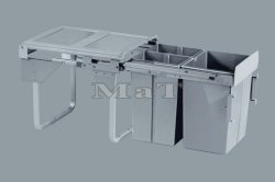 Vsuvn odpadkov 3- ko Komfort s chyty dvek, 1x20 l + 2x10 l, K45-ed plast