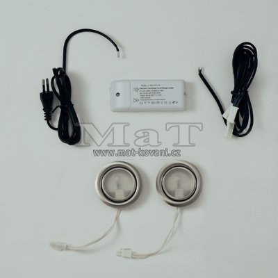 sada 2x halogen 20W+trafo RAL9006