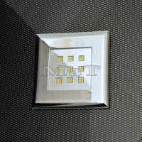 Svítidlo LED chrom čtverec 80x80 H9mm 2,5 W